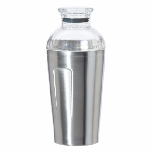 Oggiᵀᴹ Groove Double Walled Stainless Steel Cocktail Shaker With Lid Perspective: front