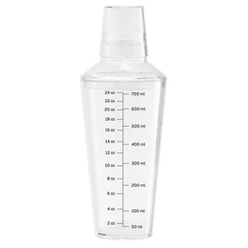 Oggi Plastic Cocktail Shaker - Clear Perspective: front