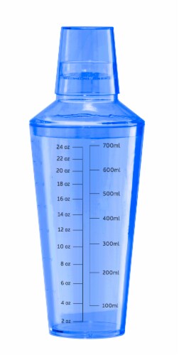 Oggi Plastic Cocktail Shaker - Blue Perspective: front