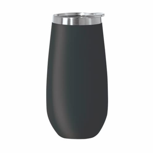 OGGI 6 oz Vacuum Insulated Flute - Black Perspective: front