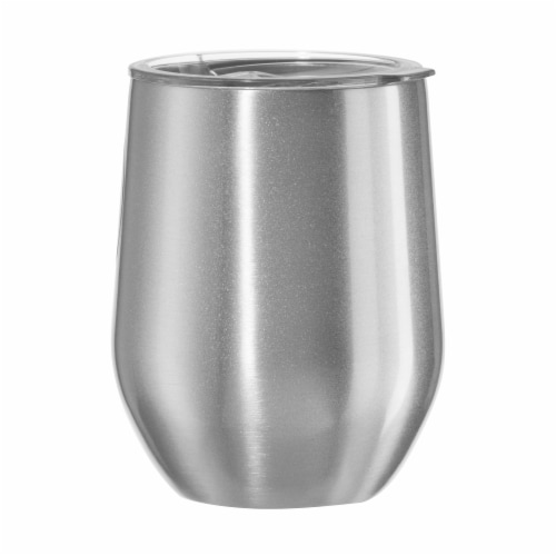Oggi Wine Tumbler - Silver Perspective: front