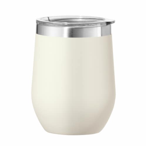Oggiheers Vacuum Cheers Insulated Wine Tumbler - Warm Gray Perspective: front