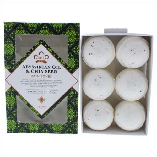 Nubian Heritage Abyssinian Oil & Chia Seed Bath Bomb Perspective: front