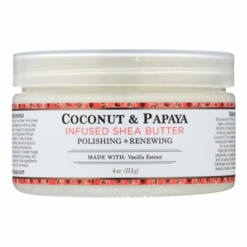 Nubian Heritage 100% Organic Shea Butter Infused With Coconut & Papaya  - 1 Each - 4 OZ Perspective: front