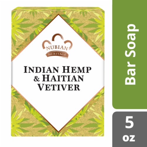 Nubian Heritage Indian Hemp and Haitian Vetiver Bar Soap Perspective: front