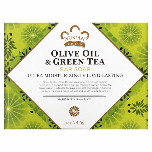 Nubian Heritage Olive And Green Tea Soap Perspective: front