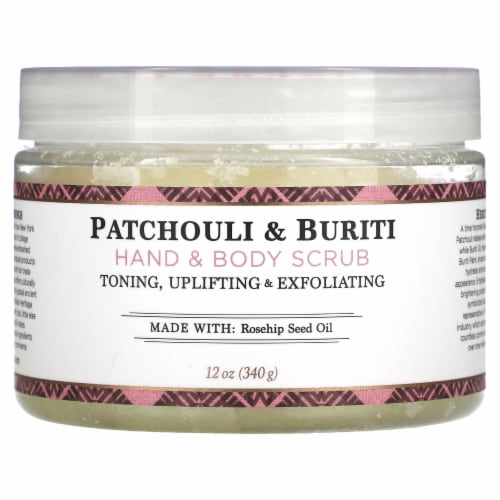 Nubian Heritage Hand & Body Scrub Patchouli & Buriti - 12 oz (340 g) Perspective: front