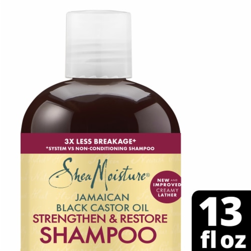 SheaMoisture Strengthen and Restore Pure Jamaican Black Castor Oil Shampoo Perspective: front