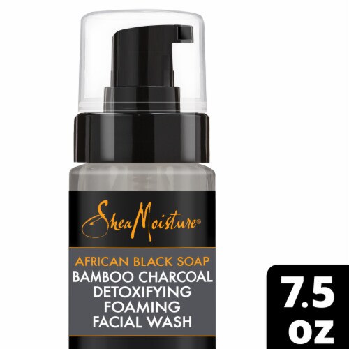 SheaMoisture African Black Soap Bamboo Charcoal Foaming Face Wash Perspective: front