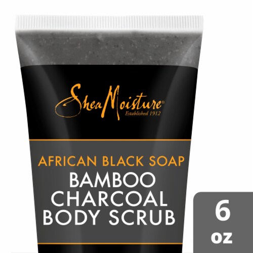 Shea Moisture African Black Soap Bamboo Charcoal Body Scrub Perspective: front