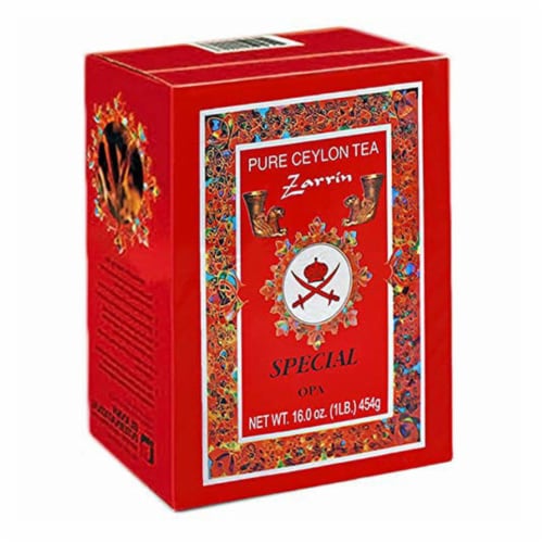 Zarrin Pure Ceylon Tea, Orange Pekoe A, 1LB (454g) Perspective: front