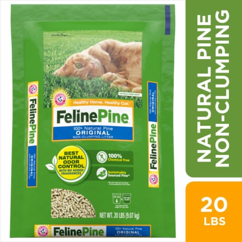 Feline Pine 100% Natural Pine Original Non-Clumping Cat Litter Perspective: front