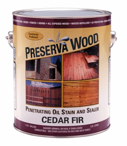 Preserva Wood Transparent Matte Cedar Fir Oil-Based Oil-Based Stain and Sealer 1 gal. - Total Perspective: front