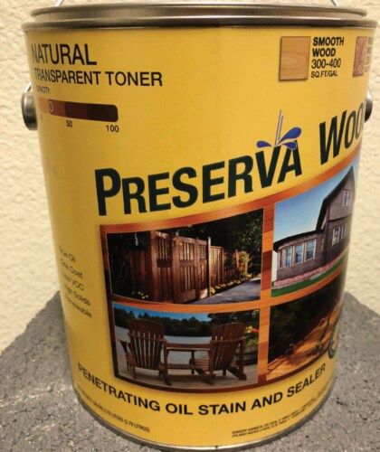 Preserva Wood Transparent Natural Oil-Based Oil-Based Penetrating Wood Stain and Sealer 1 Perspective: front