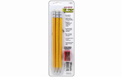 Bazic #2 HB Pencil Triangle Jumbo w/Sharpener 3pc Perspective: front
