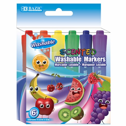 Bazic 8 Color Broad Line Jumbo Washable Markers