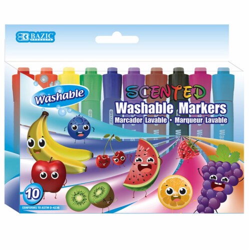 Washable Markers, Scented, 10 Colors Perspective: front