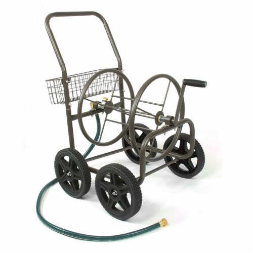 Liberty Garden Products 4 Wheel Residential Hose Reel Cart Holds Up to 250 Feet Perspective: front