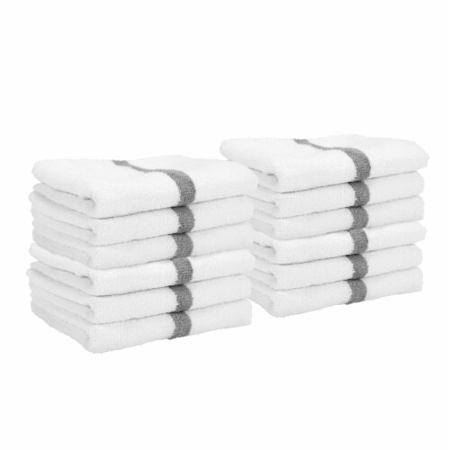 Power Gym Hand Towels White, Color Stripe, Cotton,16x22 in., Buy a Set of 12  or Case of 120, 12 Pack - Fry's Food Stores