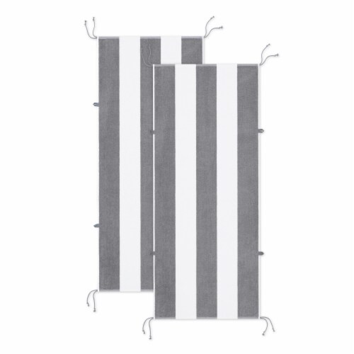 Arkwright Tie & Dry Beach Towel (2 Pack), 30x70 in, Alloy Perspective: front