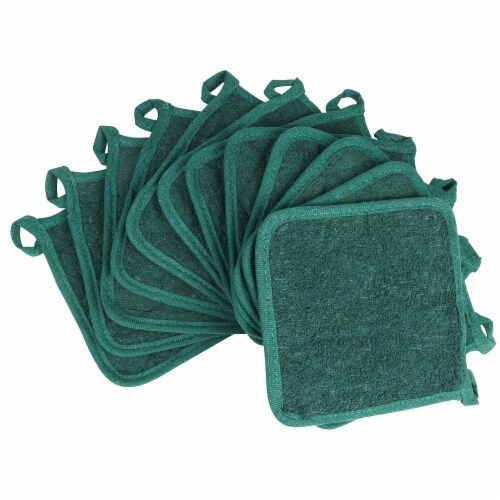Pot Holder 12-Pack, Cotton Terry, Looped, 7x7 in., Six Colors, Buy a 12-Pack or a Case of Perspective: front