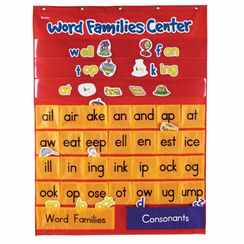 Learning Resources Word Families & Rhyming Center Pocket Chart Perspective: front