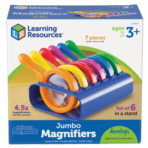 Learning Resources® Primary Science Jumbo Magnifiers with Stand Perspective: front