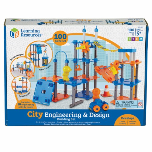 Learning Resources® City Engineering & Design Building Set Perspective: front
