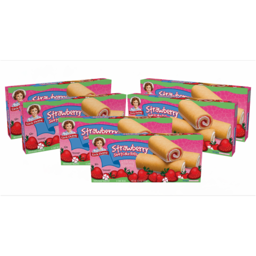 Strawberry Shortcake Rolls, 6 Boxes of 36 Individually Wrapped Fruit Filled Rolls Perspective: front
