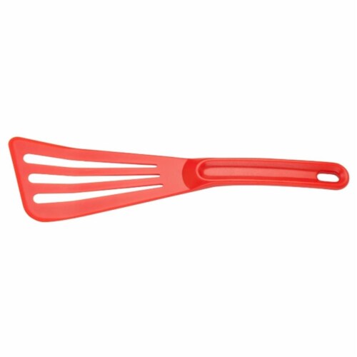 Mercer Tool Hells Tools Hi-Heat 12 x 3.5 in. Slotted Spatula, Red Perspective: front