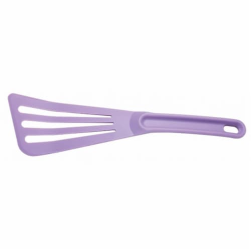 Mercer Tool Hells Tools Hi-Heat 12 x 3.5 in. Slotted Spatula, Purple Perspective: front