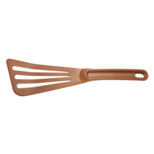 Mercer Tool Hells Tools Hi-Heat 12 x 3.5 in. Slotted Spatula, Brown Perspective: front