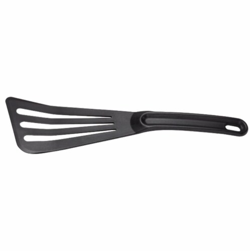 Mercer Tool Hells Tools Hi-Heat 12 x 3.5 in. Slotted Spatula, Black Perspective: front