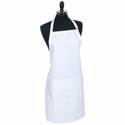 Mercer Tool M61110WH Genesis Bib Apron With Pocket, White Perspective: front