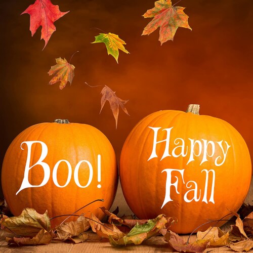 VWAQ Happy Fall & Boo! Pumpkin Holiday & Seasonal Decor Perspective: front