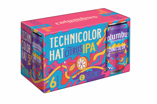 Columbus Brewing Co. Technicolor Hat Citrus IPA Beer Perspective: front