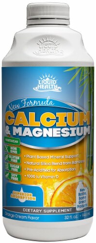 Liquid Health  Calcium and Magnesium   Orange Cream Perspective: front