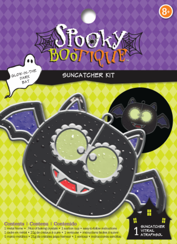 Makit&Bakit™ Spooky Bootique™ Glow-in-the-Dark Bat Suncatcher Kit Perspective: front