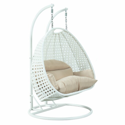 Leisuremod indoor outdoor wicker 2 person hanging egg swing chair cheap