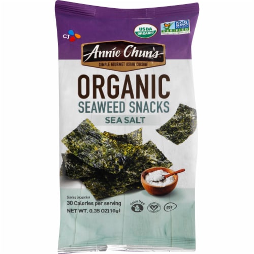 Annie Chun's Organic Sea Salt Seaweed Snacks Perspective: front