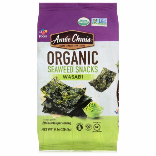 Annie Chun's Seaweed Snack - Wasabi - Case of 12 - .16 oz. Perspective: front