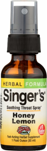 Singer's Honey Lemon Soothing Throat Spray Perspective: front