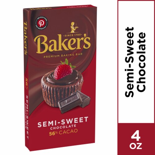 Baker S Semi-Sweet Chocolate Premium Baking Bar with 56% Cacao (Pack of 2) Perspective: front