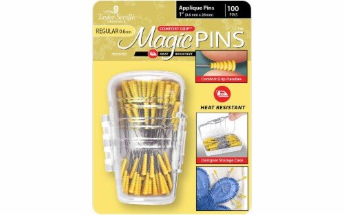 Taylor Seville Magic Pins - Applique Regular-Yellow 100/Pkg Perspective: front