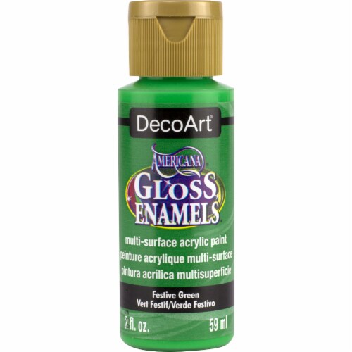 Americana Gloss Enamels Acrylic Paint 2oz-Festive Green Perspective: front