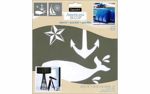Americana Decor Stencil 8 X8 2/Pkg-Nautical Perspective: front