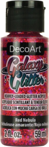 DecoArt Galaxy Glitter Acrylic Paint 2oz-Nebula - Red Perspective: front