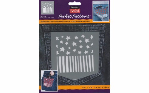 Decoart SoSoft Fabric Stencil 5.5x5.5  Star&Stripe Perspective: front