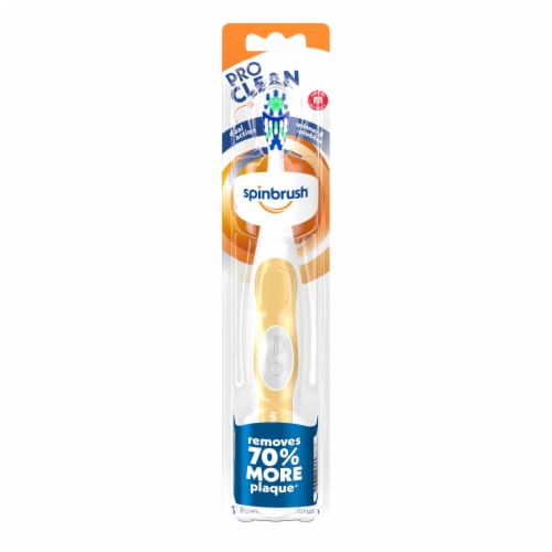 Spinbrush PRO CLEAN Electric Battery Powered Toothbrush Medium Bristles Perspective: front