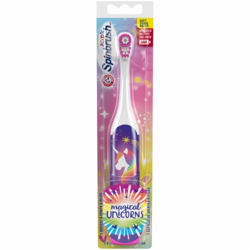 Spinbrush Kids Mermaid And Unicorn Electric Battery Powered Toothbrush Soft Bristles Perspective: front